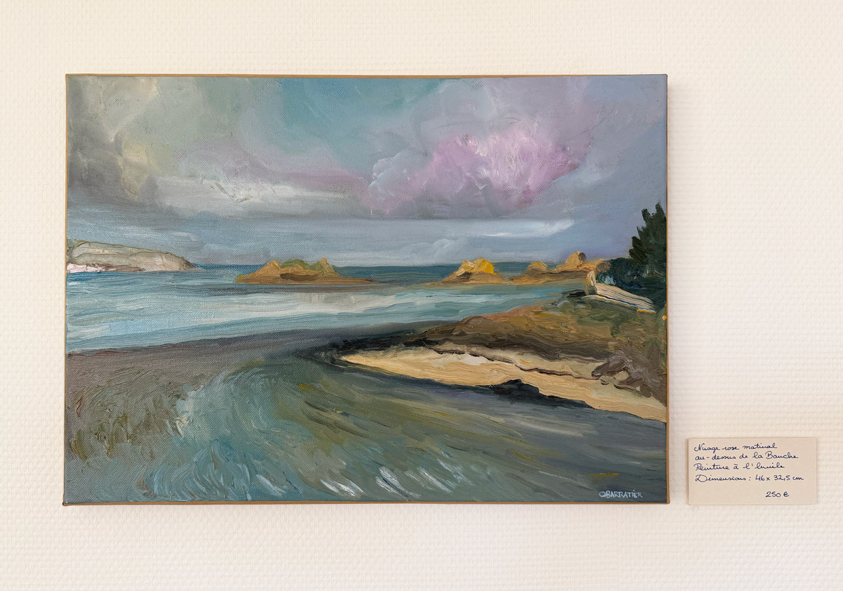 Paysage - Nuage rose matinal au-dessus de la banche 46/32,5 cm