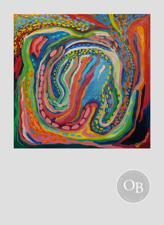 COSMOS La Matrice - peinture à l'huile 60 x 60 cm disponible