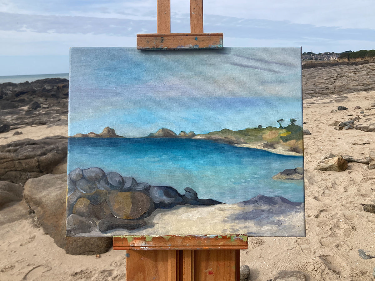 Plage du ruet - peinture à l'huile