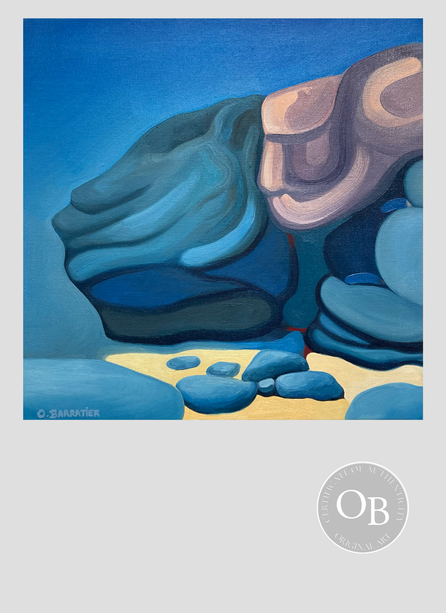L'Esprit des Rochers 10 - peinture à l'huile 40 x 40 cm disponible