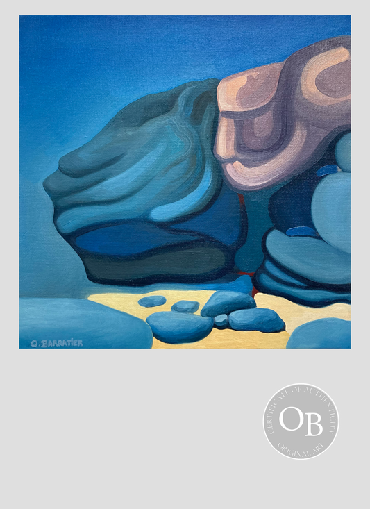 L'Esprit des Rochers 10 - peinture à l'huile 40 x 40 cm disponible