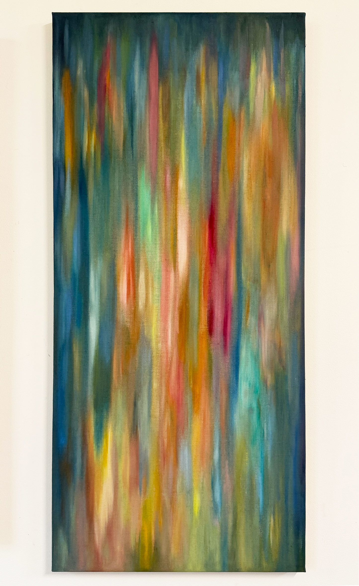 Rythme 11 - peinture à l'huile 43 x 96 cm disponible