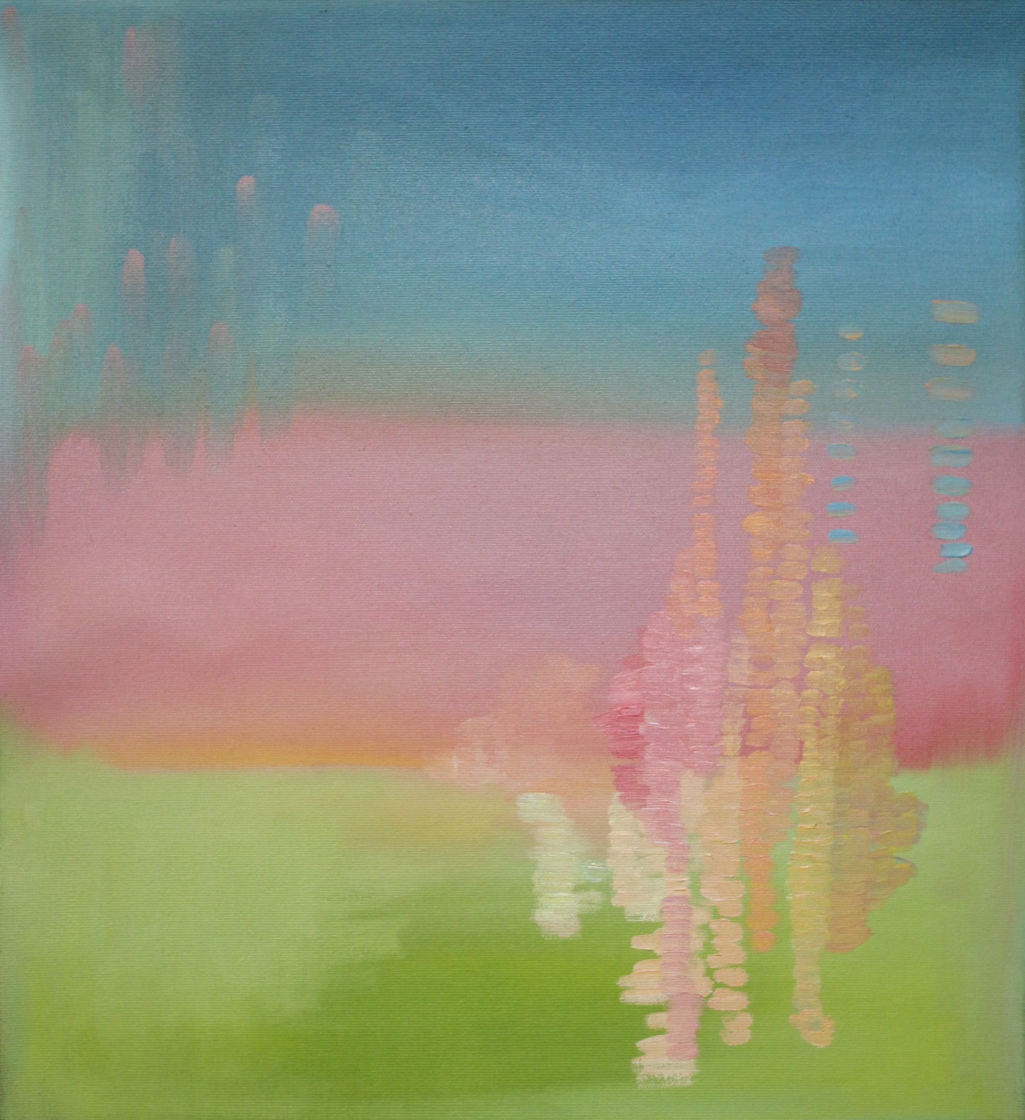 Rythme 8 - peinture à l'huile 41 x 46 cm disponible